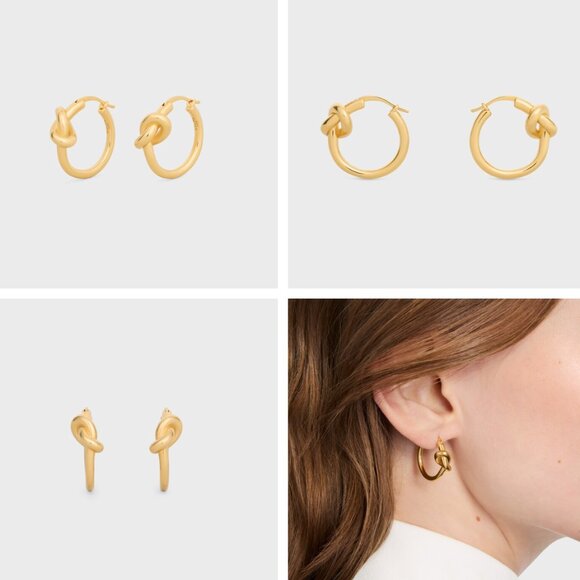 Celine Gold Knot Earrings - Picture 9 of 9